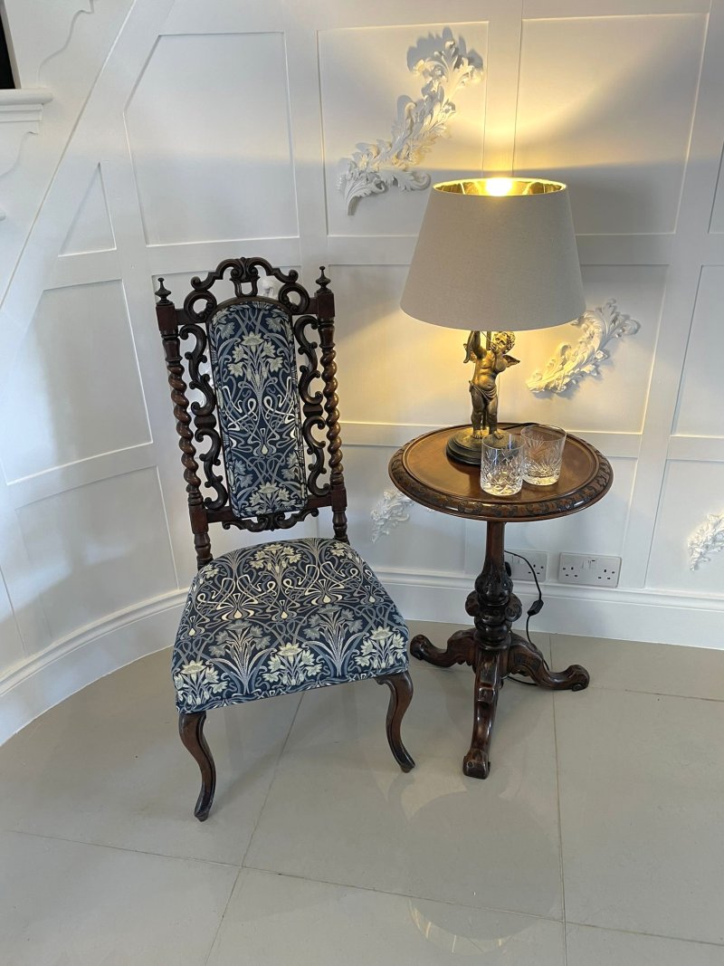 Antique Victorian Carved Mahogany Hall/Side Chair - Image 3